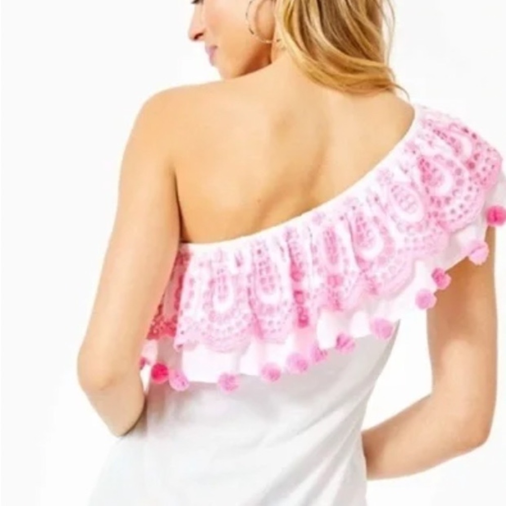 Lilly Pulitzer one shoulder top.